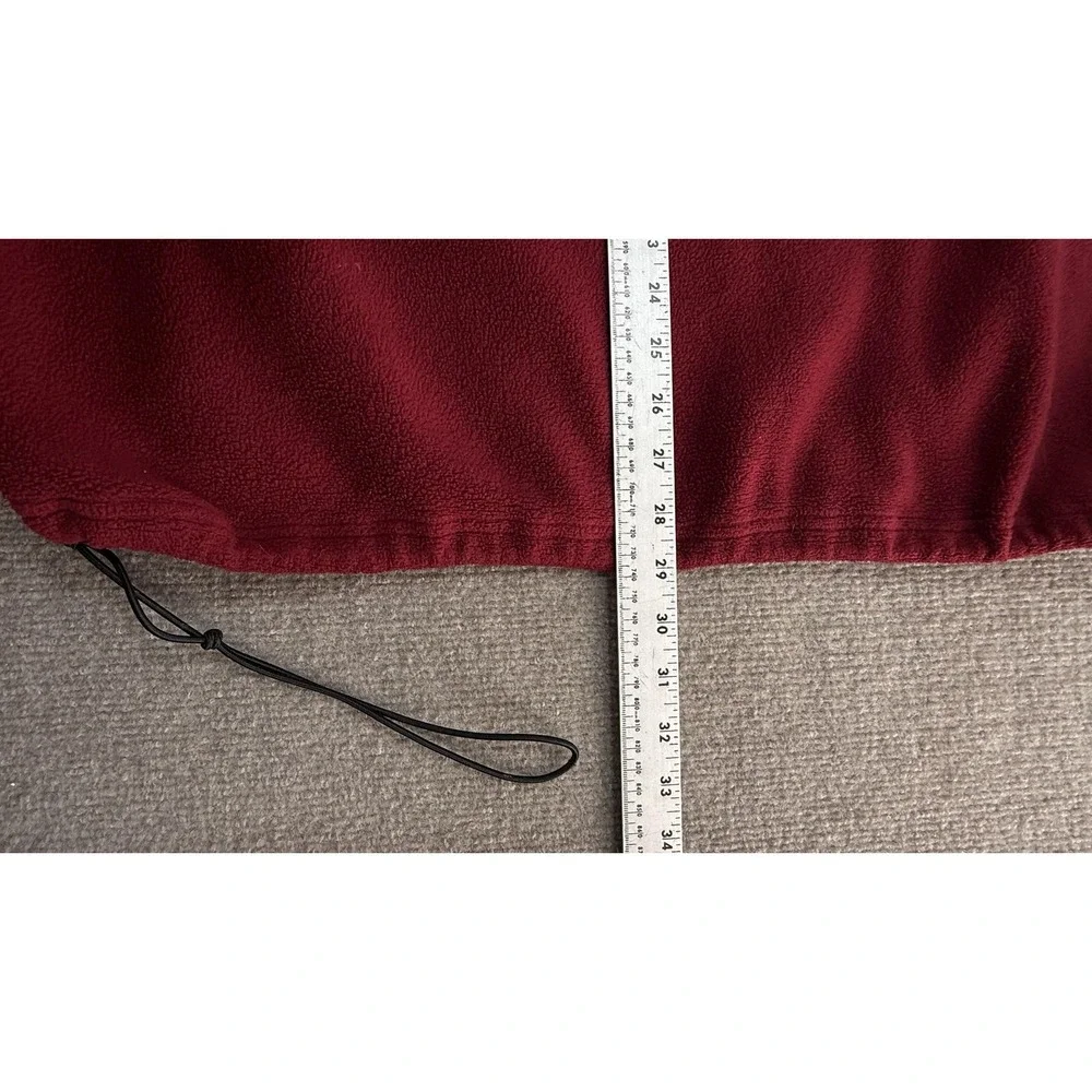 Wingo Fleece Jacket Mens 2XL Red 1/4‎ Zip Pullover Stand Collar Drawcord Hem